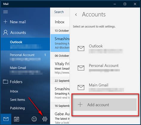 email settings for windows 10.